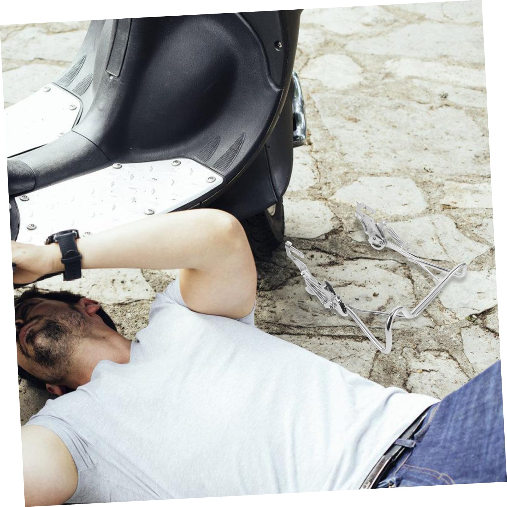 KOMBIUDA Béquille Double en Alliage D'aluminium pour Scooter Électrique Accessoire De Stationnement pour Pièces De