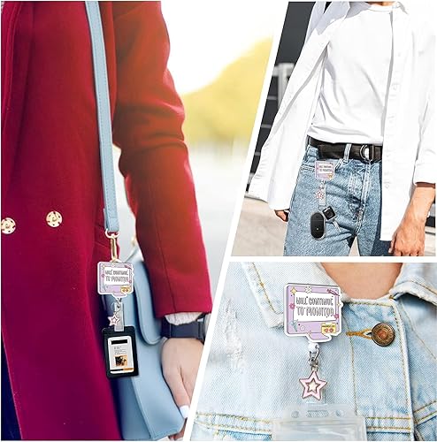 Miniatura 4 de Divertido carrete de insignia para enfermera, continuará monitoreando, carrete retráctil con clip de cocodrilo, soporte de etiqueta de