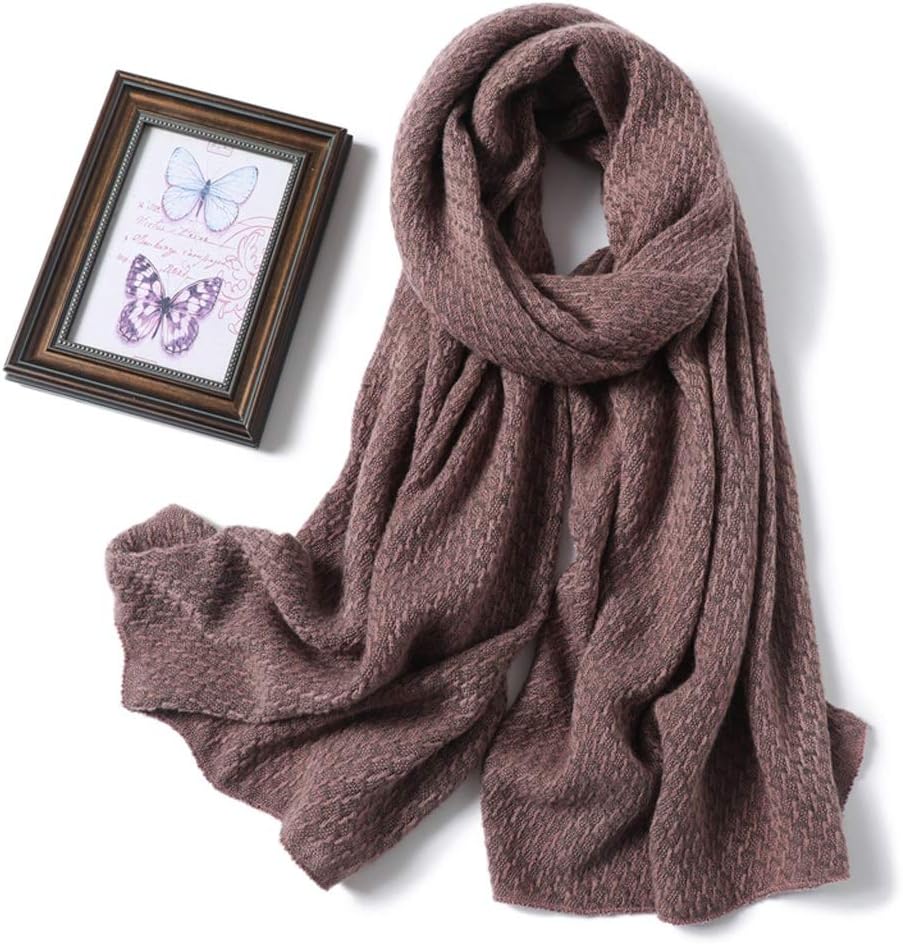 女性のためのソフトカシミアニットスカーフ暖かい冬のスカーフヒジャーブソリッドレディショールラップダブルサイドユニセックススカーフb