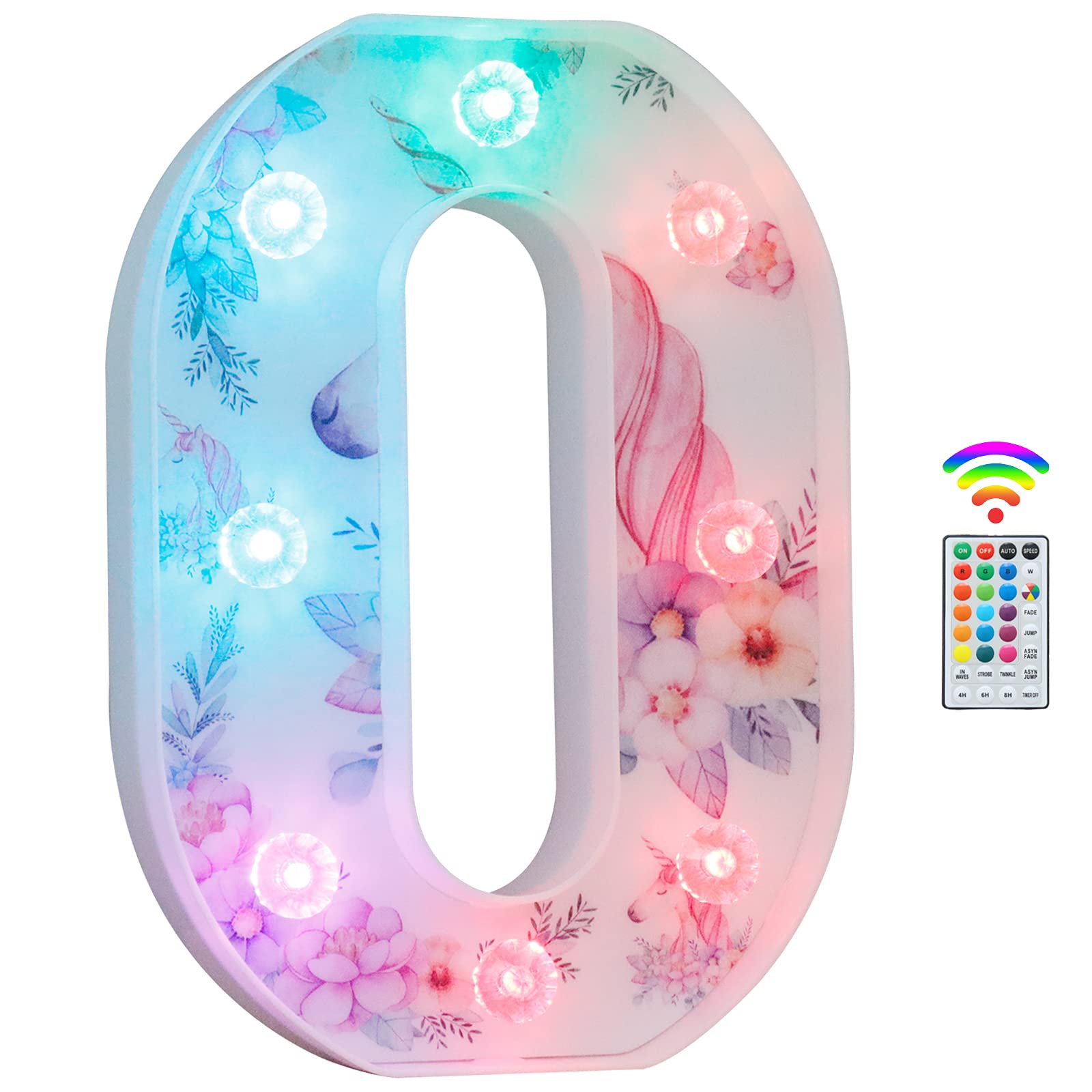 Unicorn LED Light Up Letters, 18 Color Changing Diamond Alphabet Sign Unicorn Gifts for Girls Women Party Birthday Decorations Remote Night Light Christmas Valentine Wall Table Decor - A — view 13