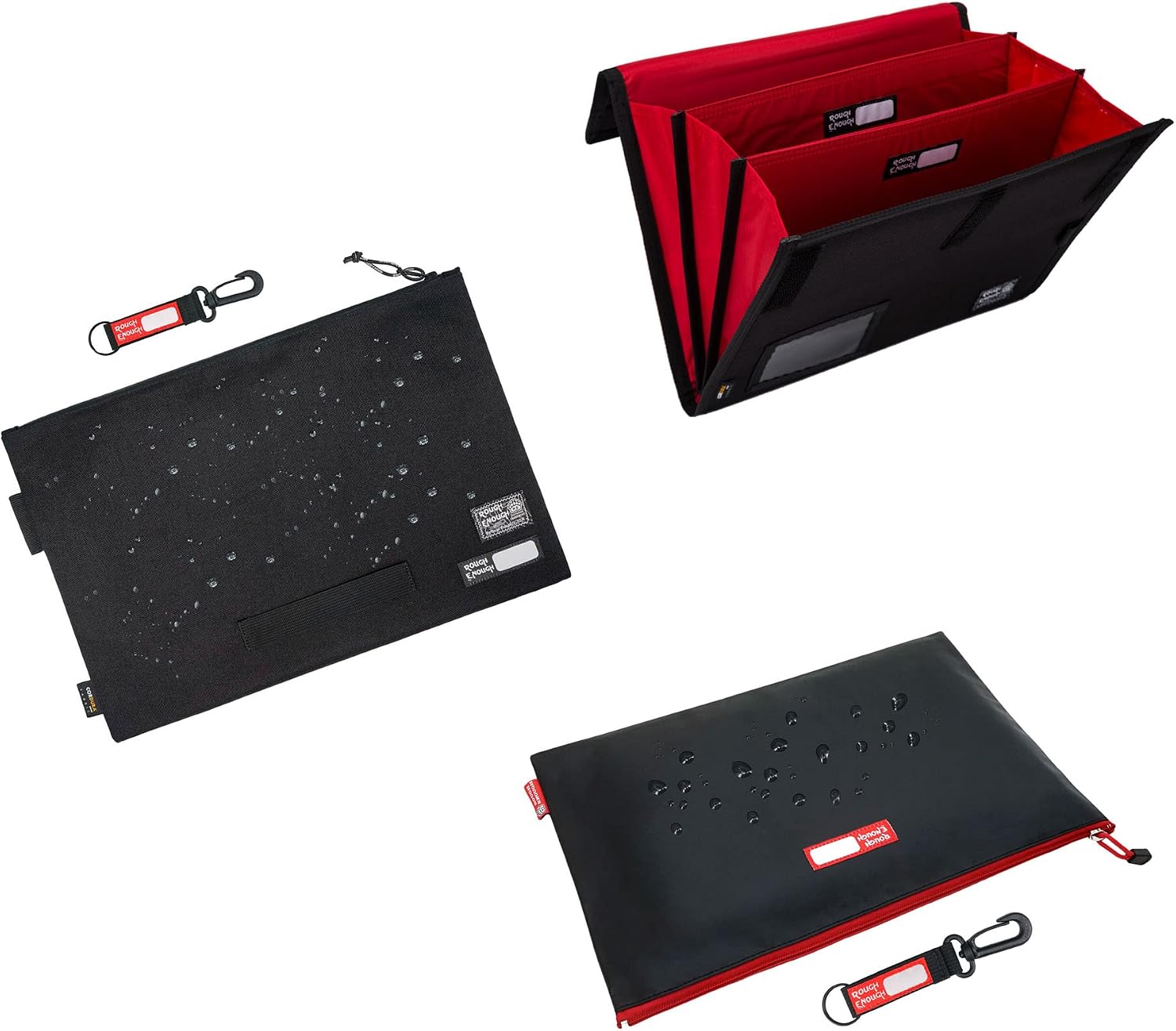 Rough Enough Large Document Pouch Bag Expanding File Folder Organizer Bundle Set