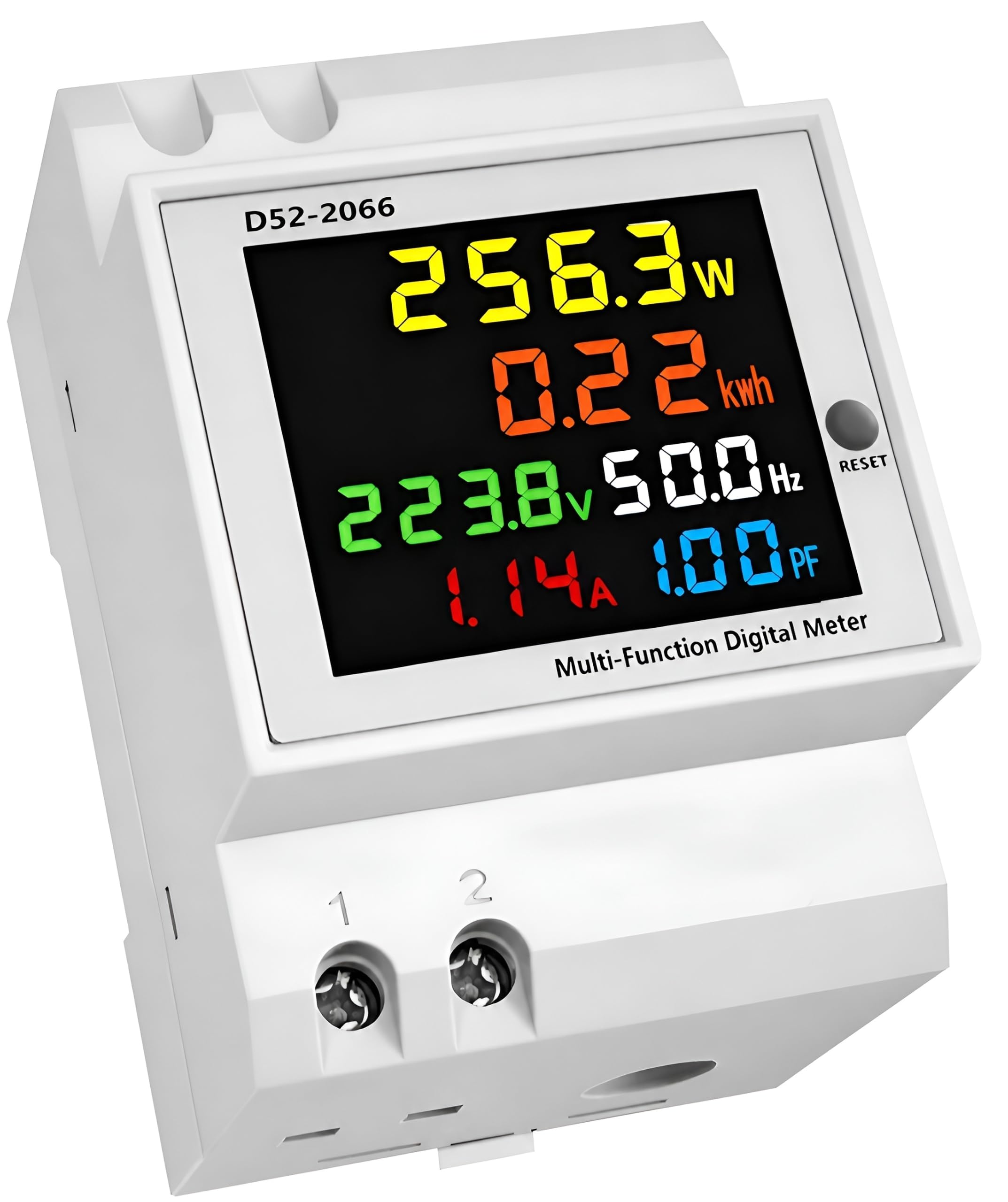 XPR3SS Single Phase DIN Rail Energy Meter 100A AC 40-300V, 6-in-1 Electricity Usage Monitor with Built-in CT | Voltage Current Power Energy (kWh) Frequency Power Factor Meter | Home & Industrial-picture-22