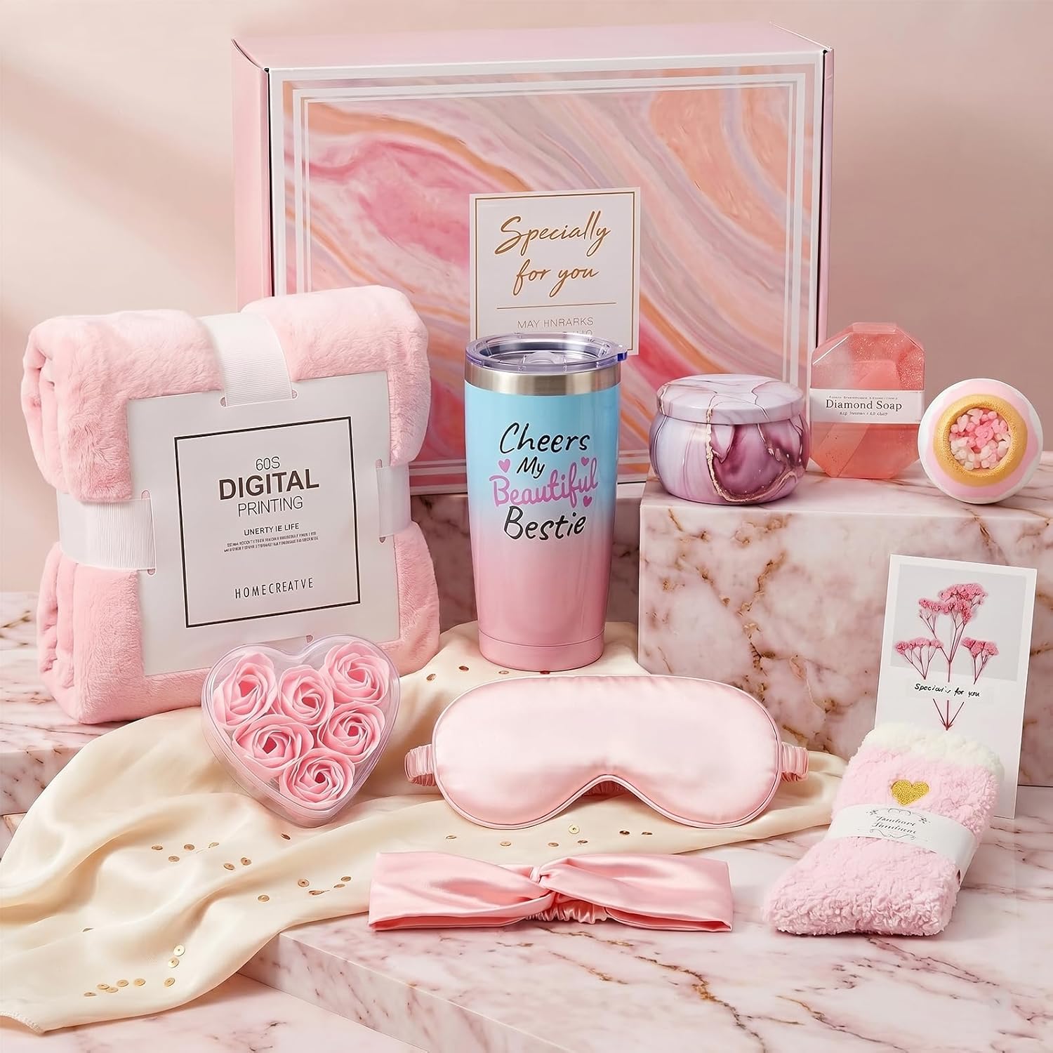 Get Well Soon Gift Baskets for Women,Self Care Gift Package Box, Birthday,Spa & Sympathy Care Package Gifts Set for Mom, Wife, Girlfriend, Sister & Friends