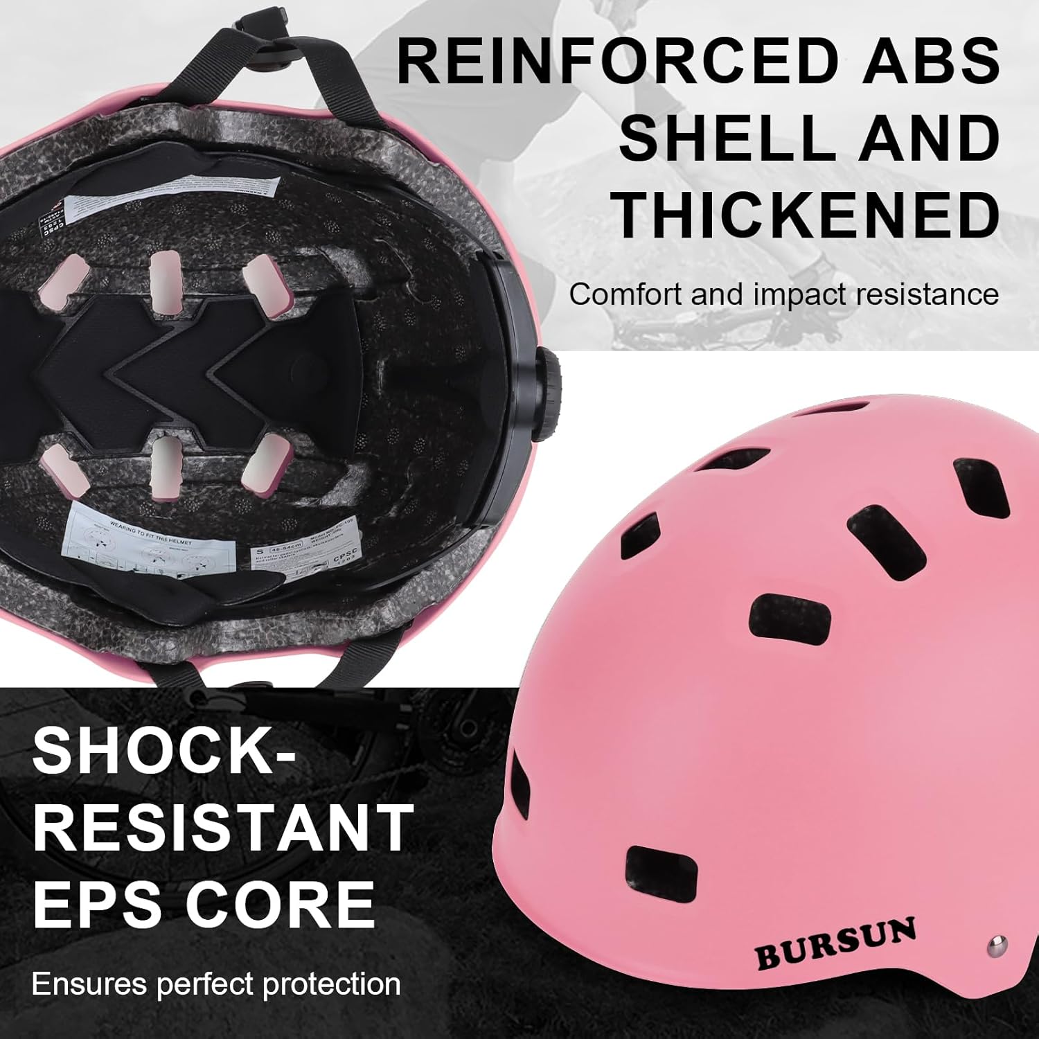 Bike Skateboard Helmet for Ages 5-8-14-16 Kids Youth Adults, Adjustable Multi-Sport Helmet for Scooter Bicycle Roller Skate Inline Skating Rollerblading Hoverboard Longboard, 3 Sizes