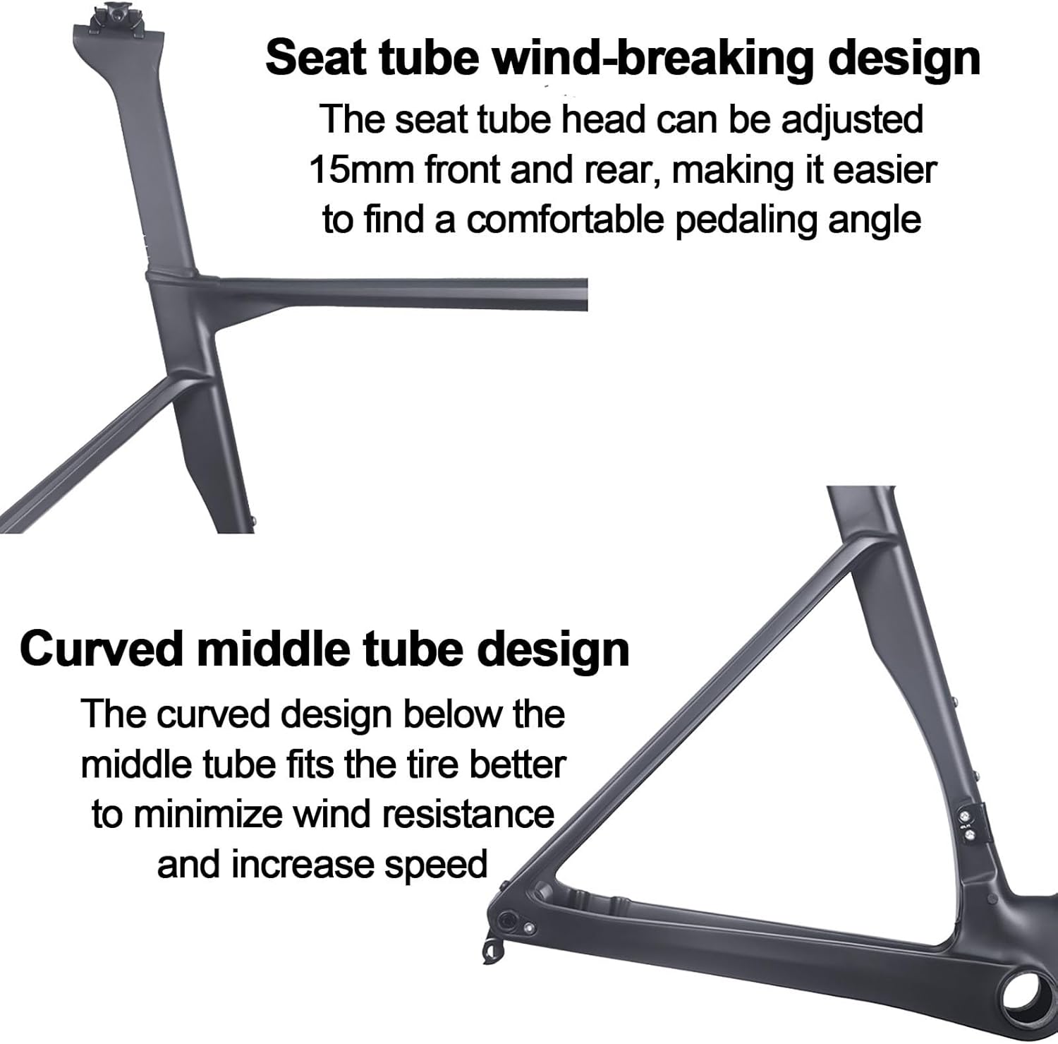 Carbon Fiber Track Bike Frame 700C 48/51/54/56cm Carbon Road Bike Frameset Quick Release Frame Thru Axle 12x100mm/12x142mm Internal Routing((handlebar40x10cm),51cm)