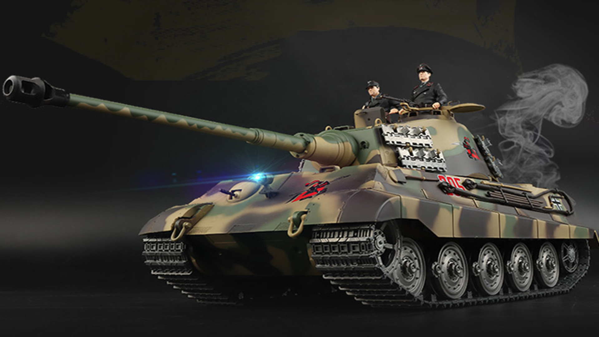 メタルギキャタピラ1/16キングタイガー戦車ラジコン3888A-upg1