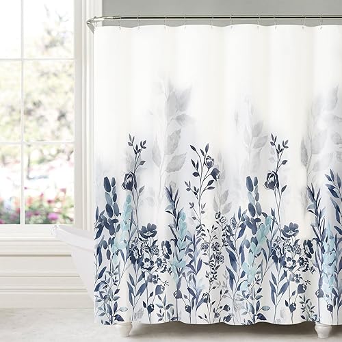 Miniatura 2 de Cortina de ducha floral para baño, cortina de ducha de flores de acuarela con 12 ganchos, decoración de baño para el hogar, bañeras, fácil cuidado,