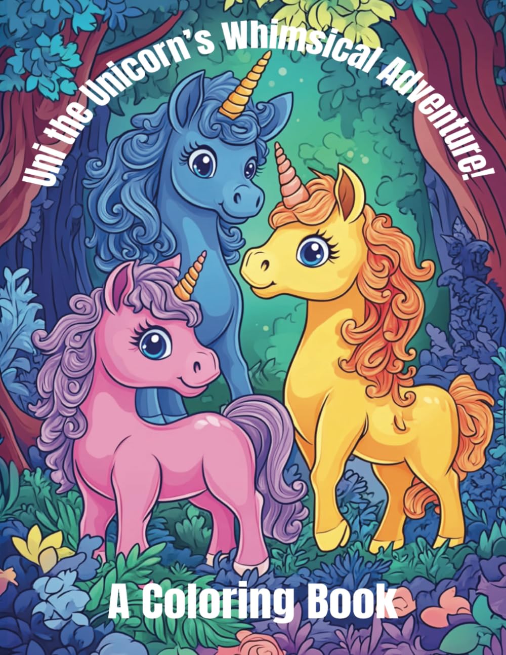 Uni the Unicorn's Whimsical Adventure: A Coloring Book for Children