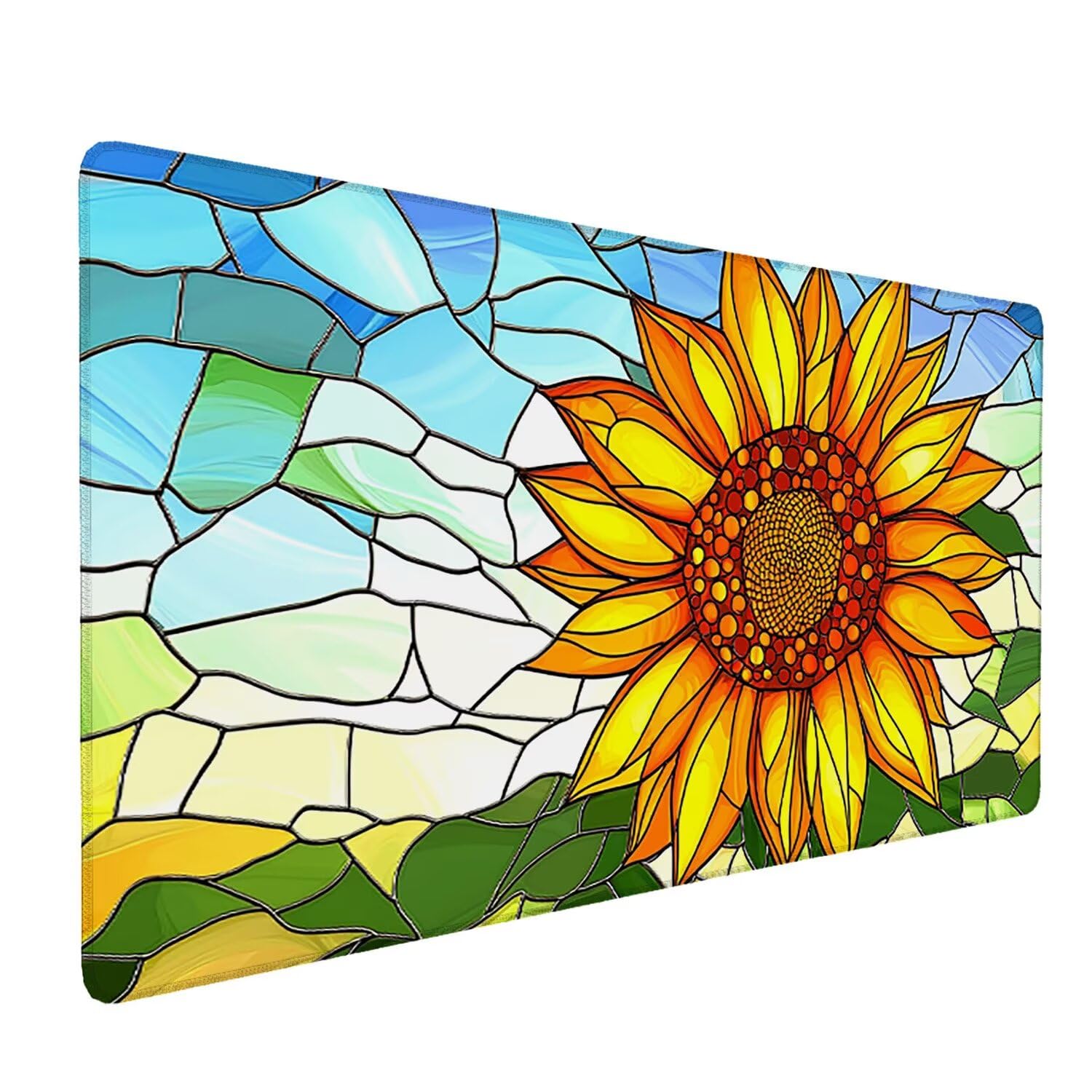 Podkładka pod mysz do gier XXL Mousepad 1000 x 500 mm, duża podkładka pod biurko z antypoślizgową gumową podstawą do gier, komputera, poprawia precyzję i szybkość (słonecznik) X-893