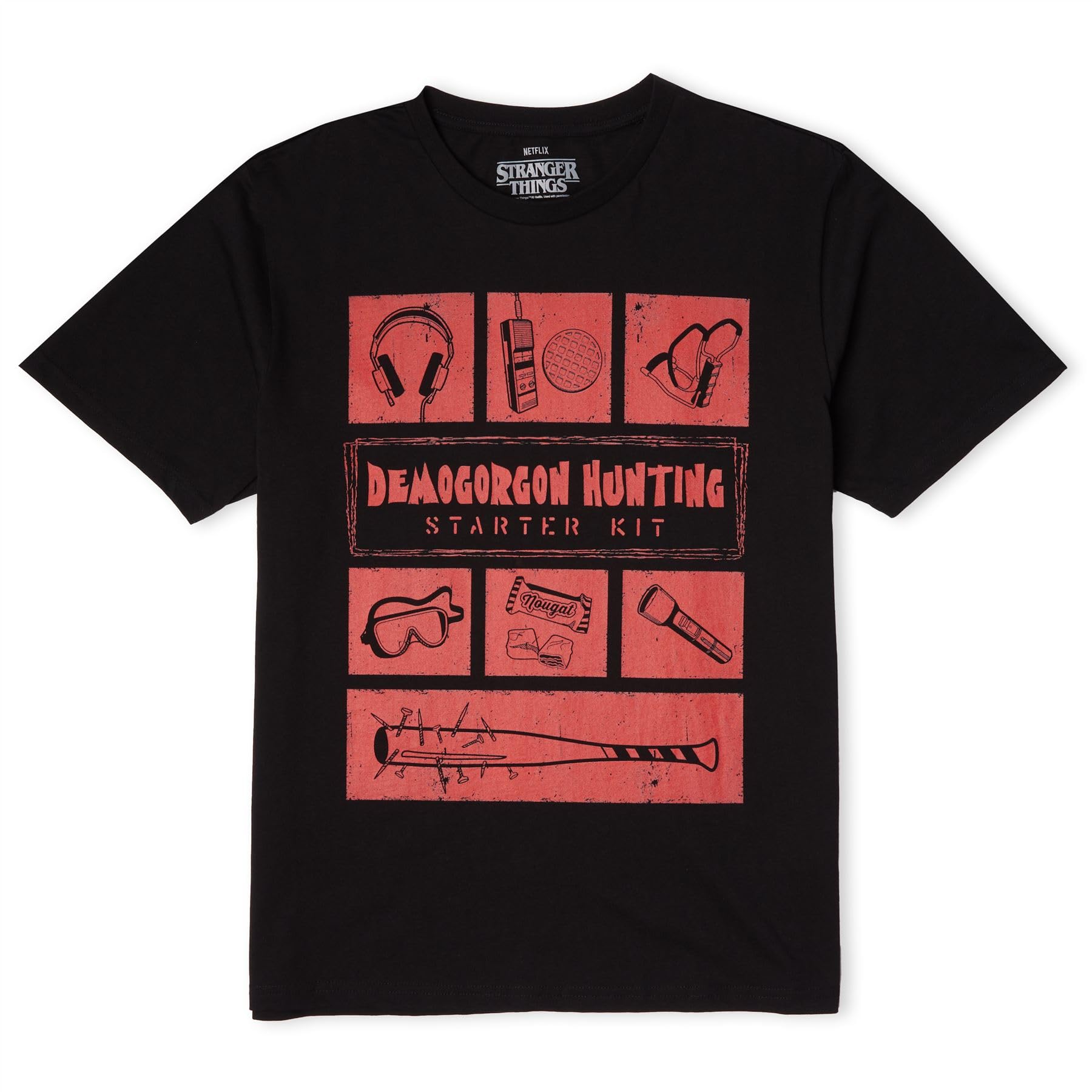 Zavvi Unisex Multi Official Stranger Things Demogorgon Hunter T-Shirt Mens Black - L