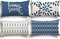 Vista 11 de YCOLL Juego de 4 fundas de almohada navideñas de 18 x 18 pulgadas, modernas fundas de almohada para sofá para decoración navideña, funda de almohada