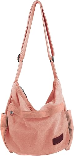 Miniatura 7 de Bolso bandolera grande de lona con múltiples bolsillos para hombres y mujeres, bolso cruzado de hombro para laptop