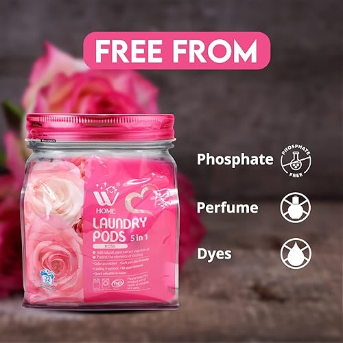 Miniatura 5 de WBM - Cápsulas de lavandería, ultra concentrado y potente tecnología de levantador de manchas, suavizante de tela, cápsulas de lavandería, aroma a