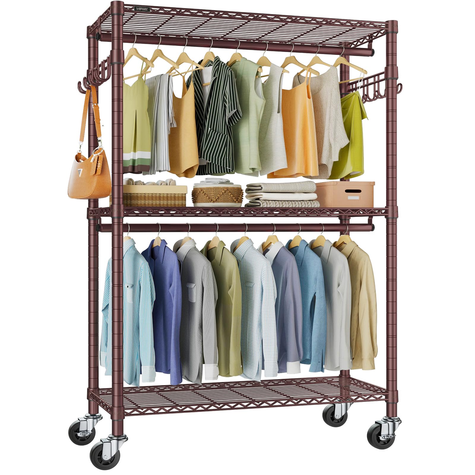 VIPEK R2 Plus Heavy Duty Clothing Rack Rolling Closet for Hanging Clothes