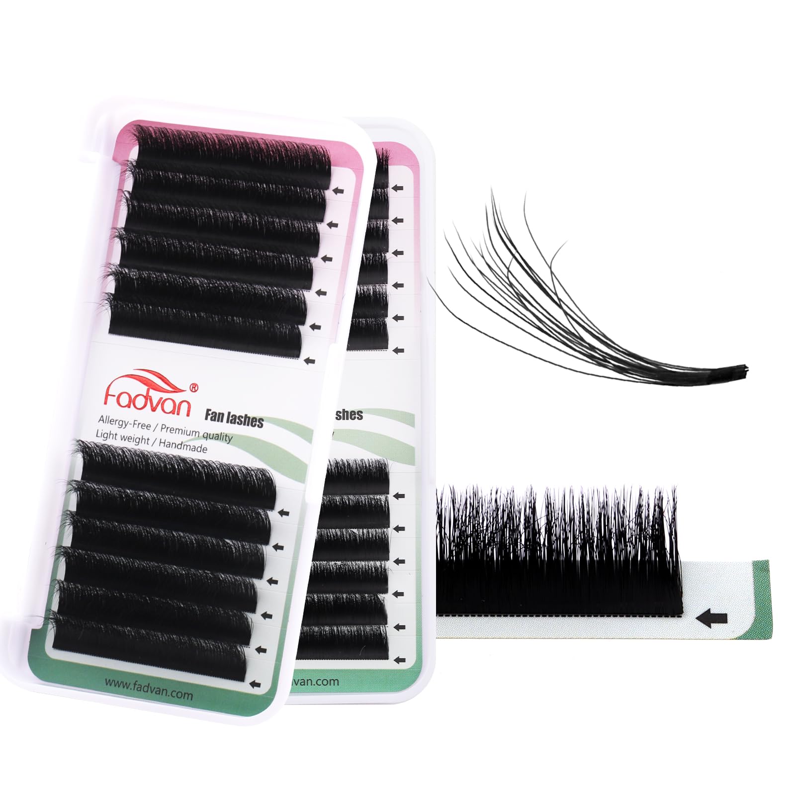 Easy Fan Lashes Self Fanning Volume Russian Eyelash Extensions 0.05D Curl Mixed 8-14mm Automatic Blooming Volume Easy Fan Lashes FADVAN(0.05-D-814) — view 27