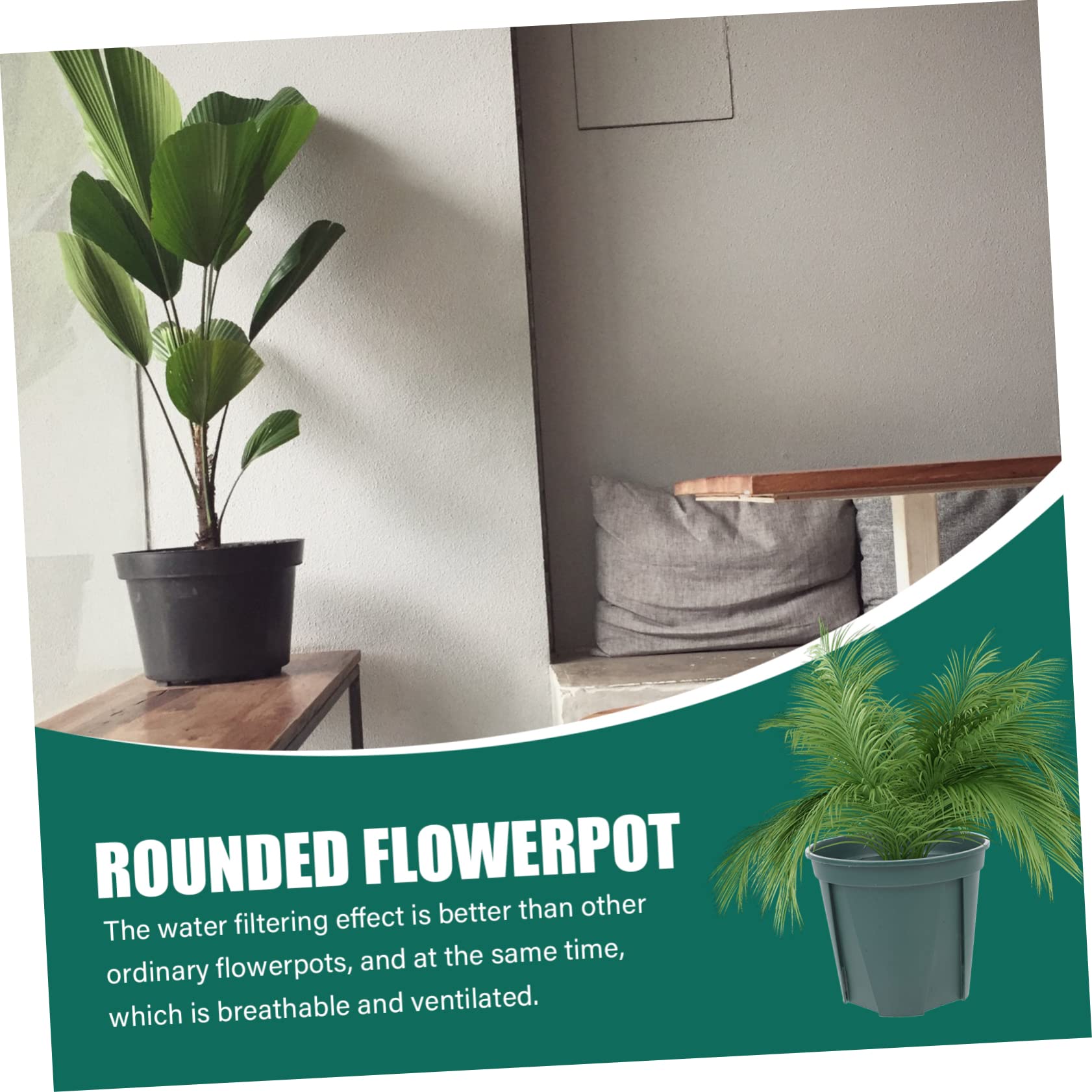 5pièces Pots De Plastique avec Et Aérations Idéaux pour Jardinage Intérieur Et Extérieur Conception Et Respirante Couleur Verte