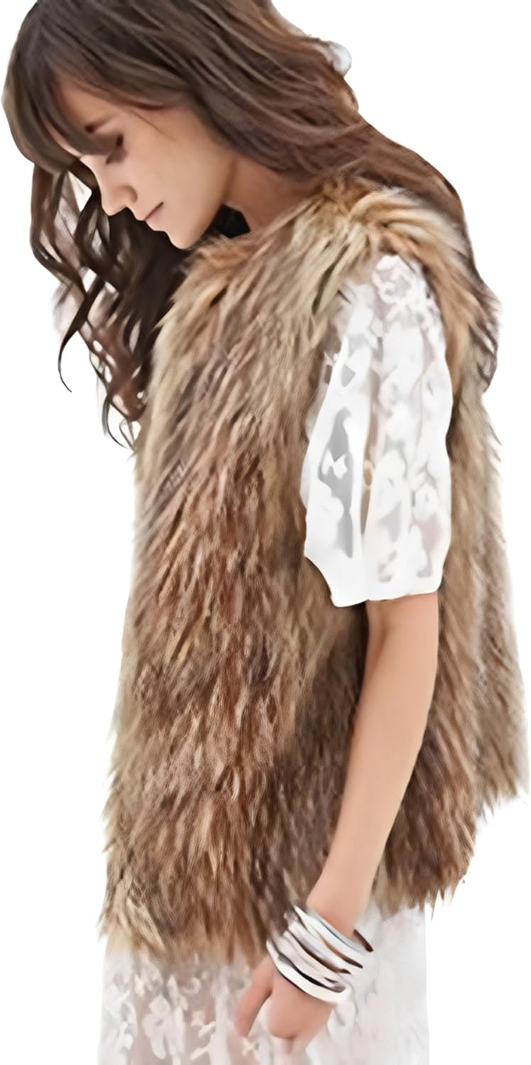 Tanming Women's Fashion Autumn and Winter Warm Short Faux Fur Vests - Image 4