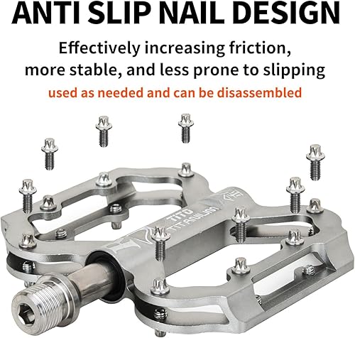 Miniatura 4 de Tito estilo clásico Pedal para bicicleta con aleación de aluminio bicicleta pedales y titanio ejes para MTB y bicicleta de carretera