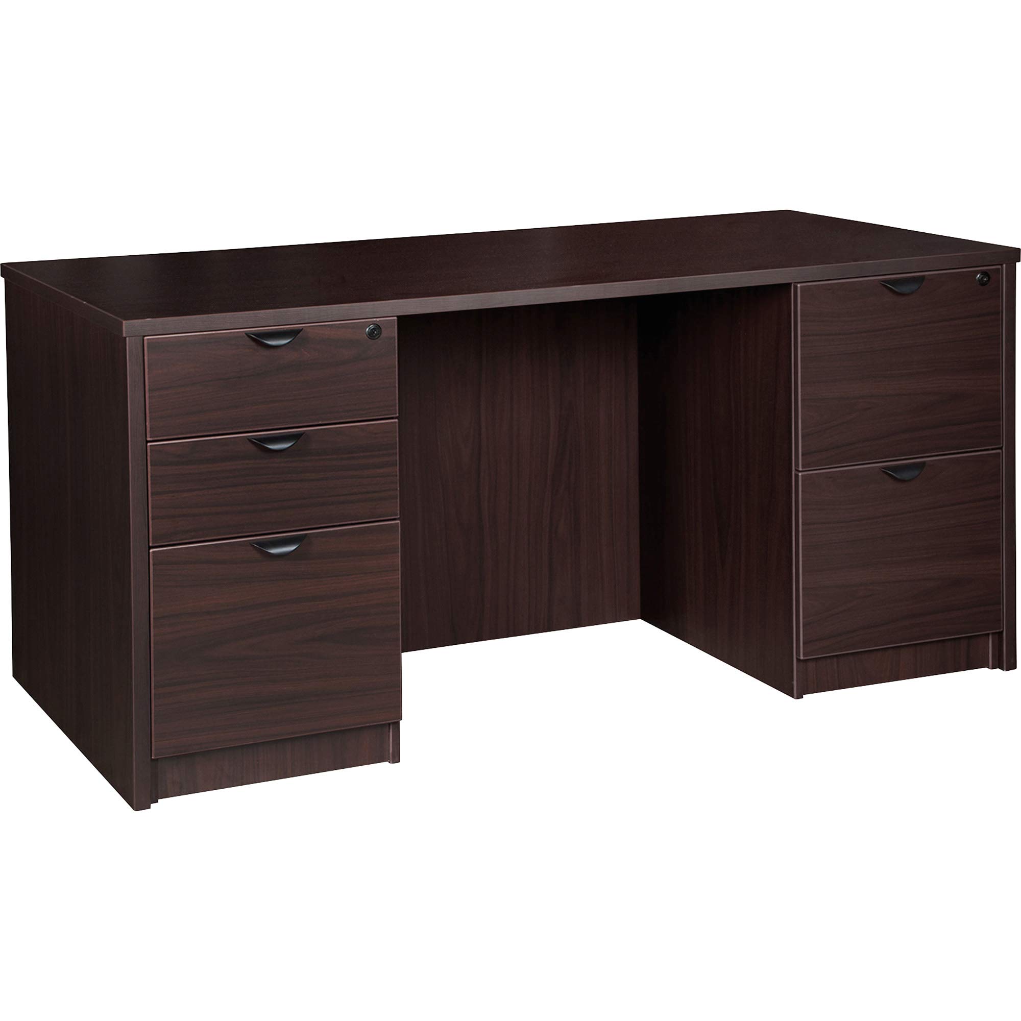 Lorell Prominence 2.0 Espresso Laminate Double-Pedestal Desk