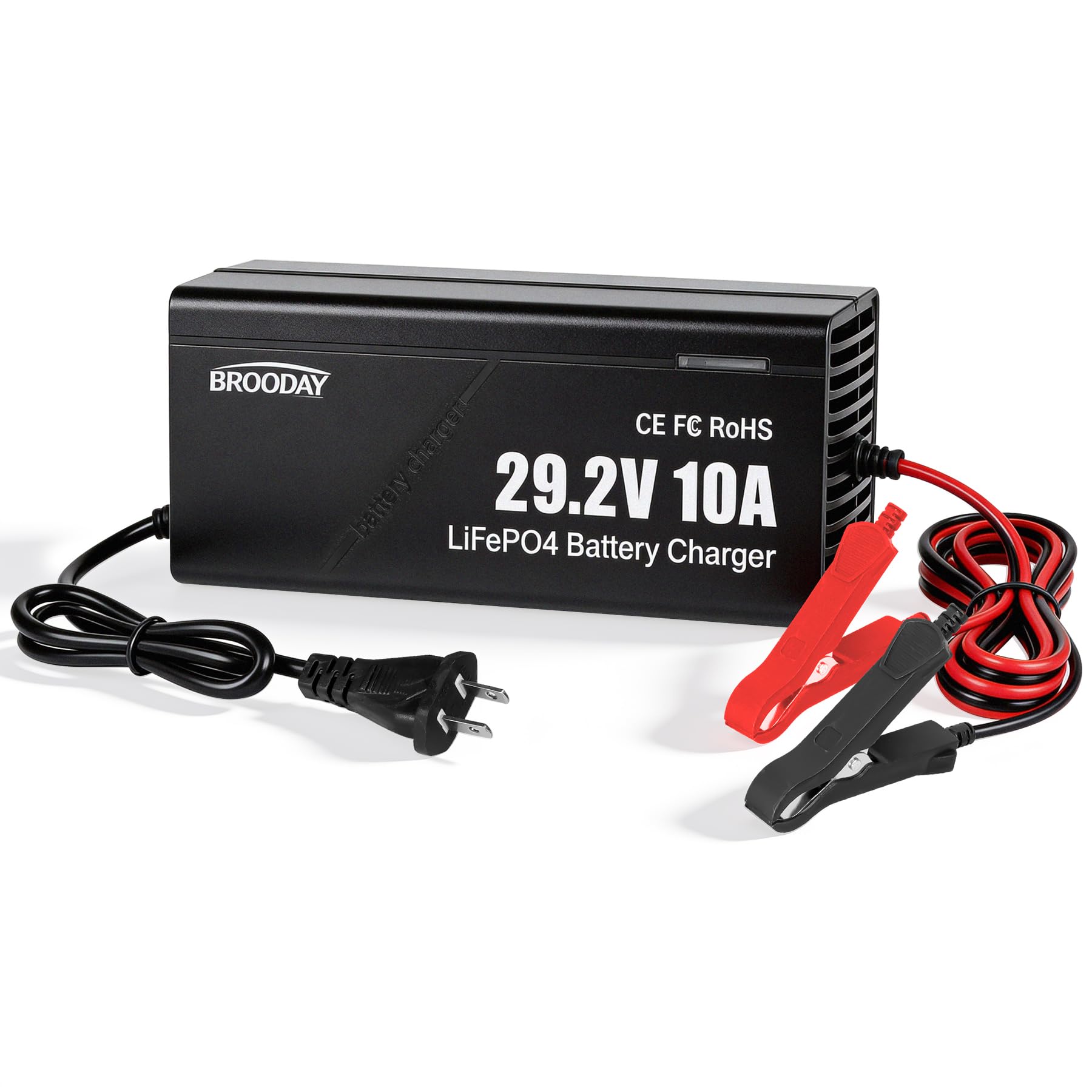 24V 10A LiFePO4 Charger 29.2V Fast Charge Overvolt Protect