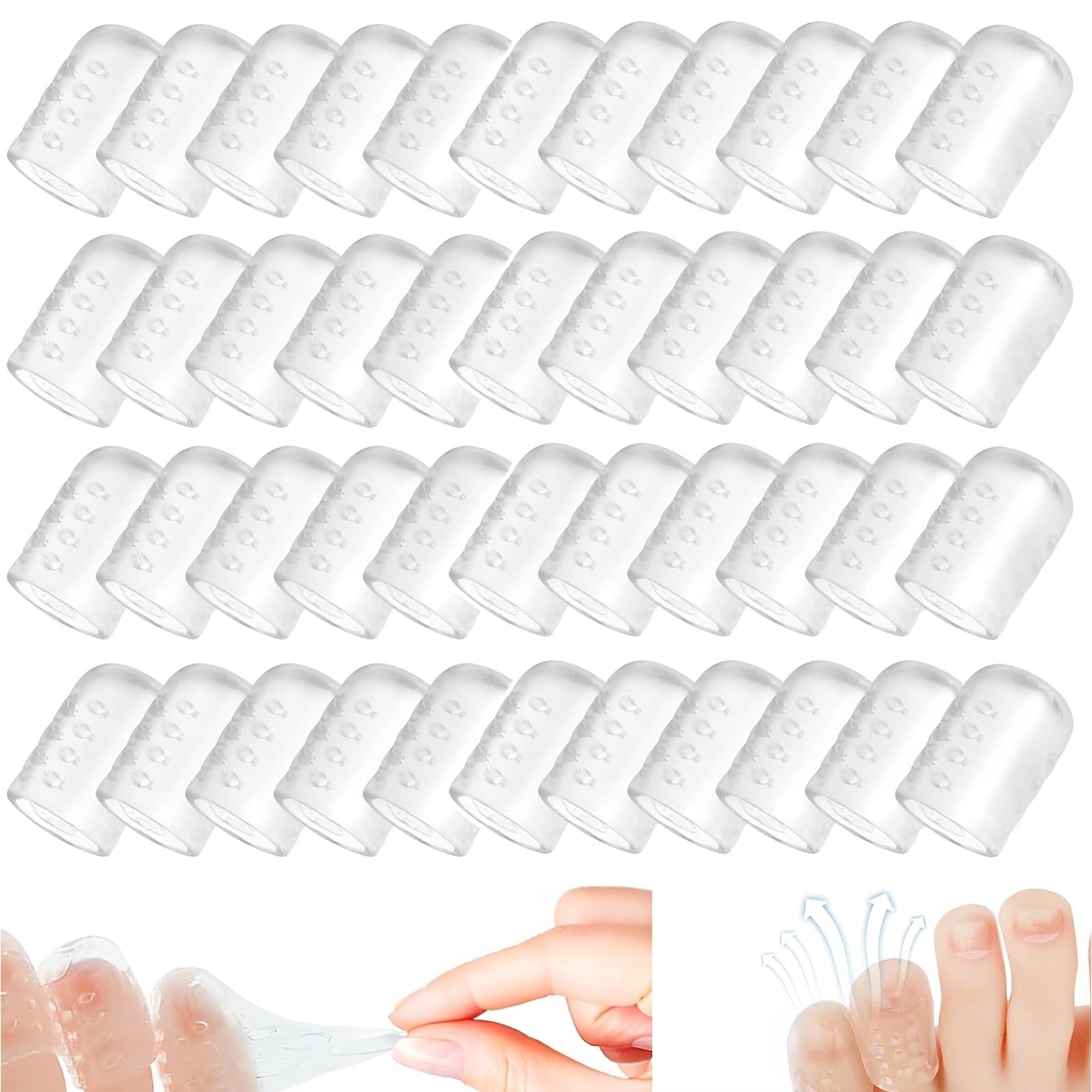 60 Pezzi Proteggi Dita Piedi in Silicone, Protezione Mignolo Piede Trasparente e Traspirante, Copri Dita Piedi per Prevenire Vesciche, Calli e Occhi di Pernice, Silicone Morbido ed Elastico