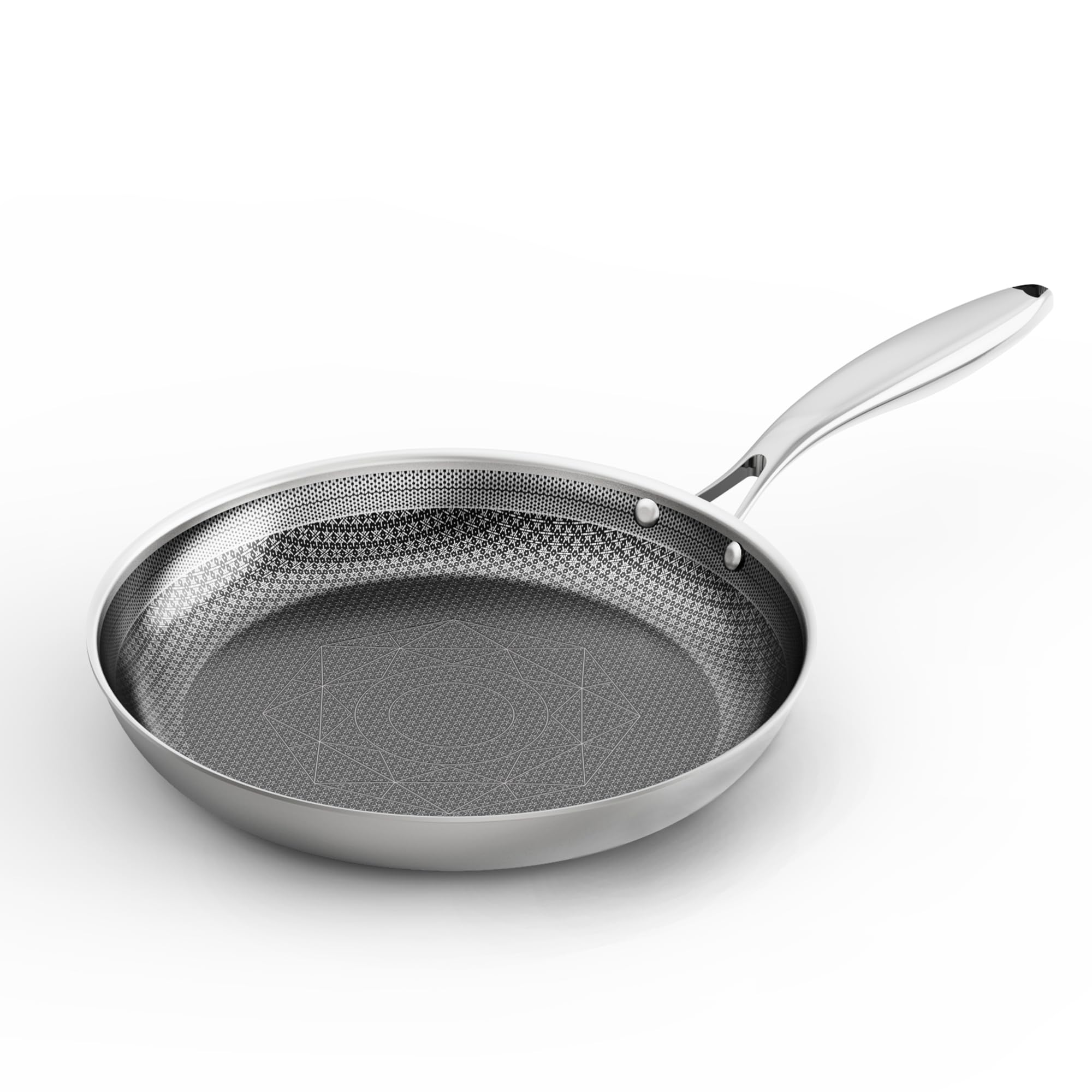 COOKER KING 8-Inch Stainless Steel Hybrid Nonstick Frying Pan