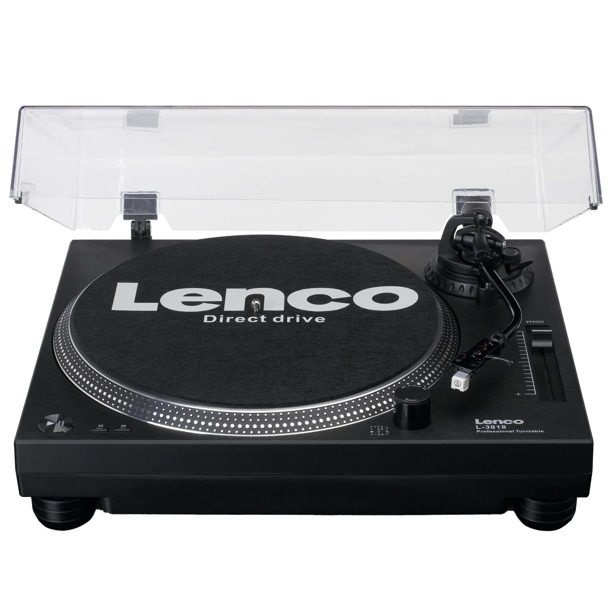 Lenco Giradiscos de accionamiento Directo - Giradiscos DJ - 33/45 RPM