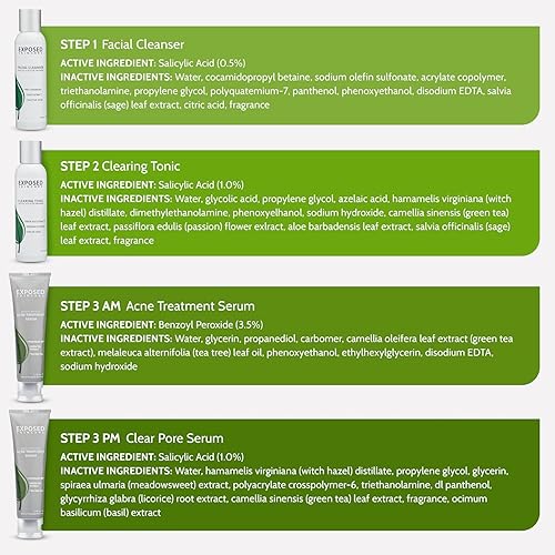 Miniatura 5 de Tratamiento acné básico Exposed Skin Care con todos los ingredientes naturales para todos los tipos de piel Perfecto para regresar a la escuela con