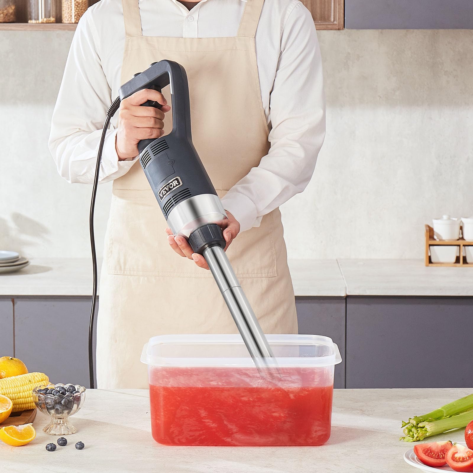 VEVOR Frullatore a Immersione Commerciale 500 W Frullatore a Immersione per Impieghi Gravosi 406,4 mm con Lama in Acciaio Inossidabile, Frullatore Portatile Multiuso per Zuppe, Salse, Purè di Patate