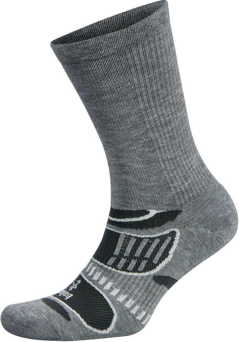 Balega Ultralight Lightweight Performance Crew Athletic Running Socks for Men and Women (1 Pair), Grey/White, Small