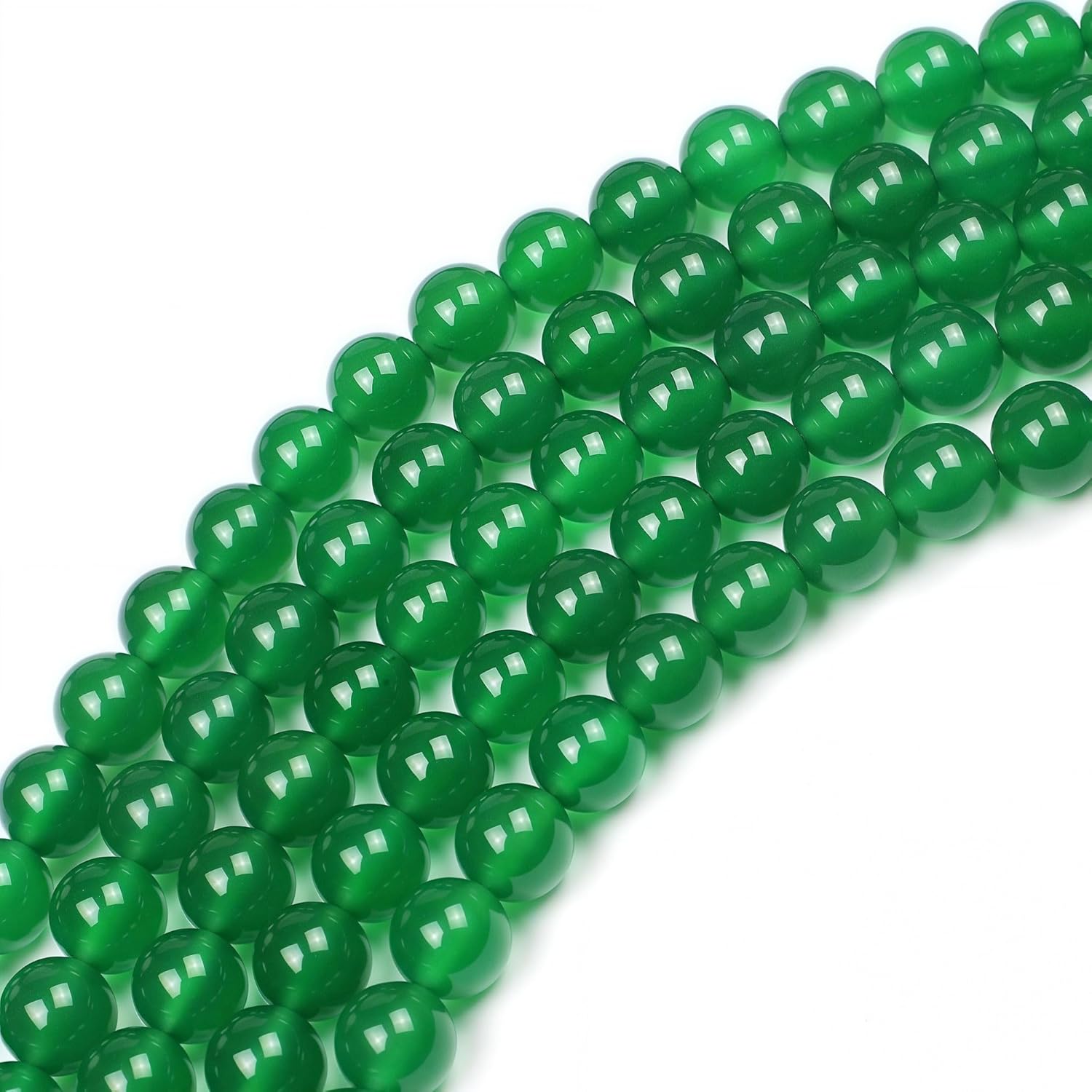 MJDCB 7A Natural Green Agate Round Stone Loose Beads for Necklace Bracelet Charms Jewelry Making 15"(4mm) - Image 5