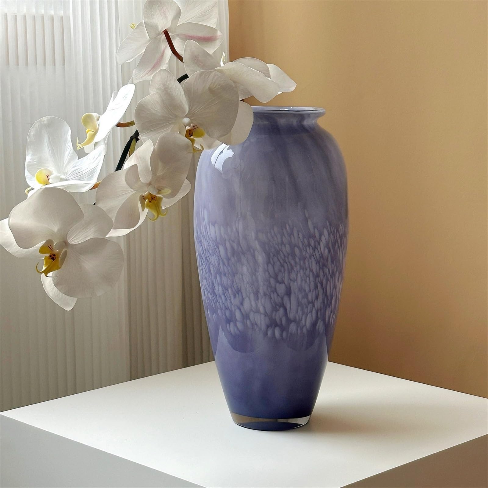 Vaso per centro tavola Vaso artistico alto 31,5 cm soffiato a mano viola