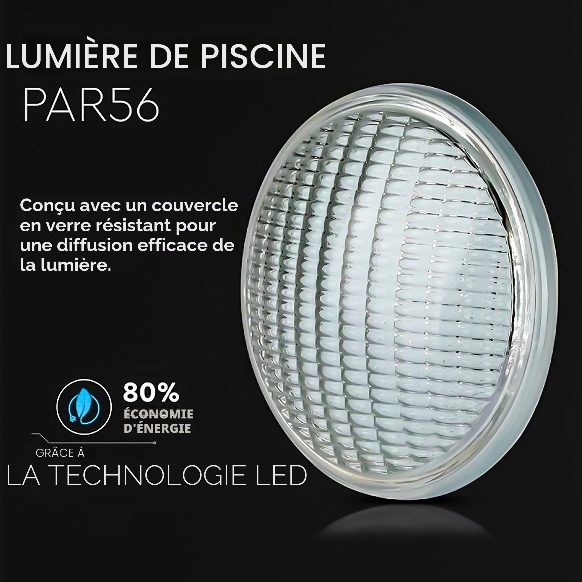 V-TAC Lampe LED Piscine Multicolore RGB 12W - AVEC TÉLÉCOMMANDE - PAR56 - Lampe en Verre Antichoc IP68 pour l'Éclairage des Piscines et Fontaines - 1260 Lumens - Lumière Colorée