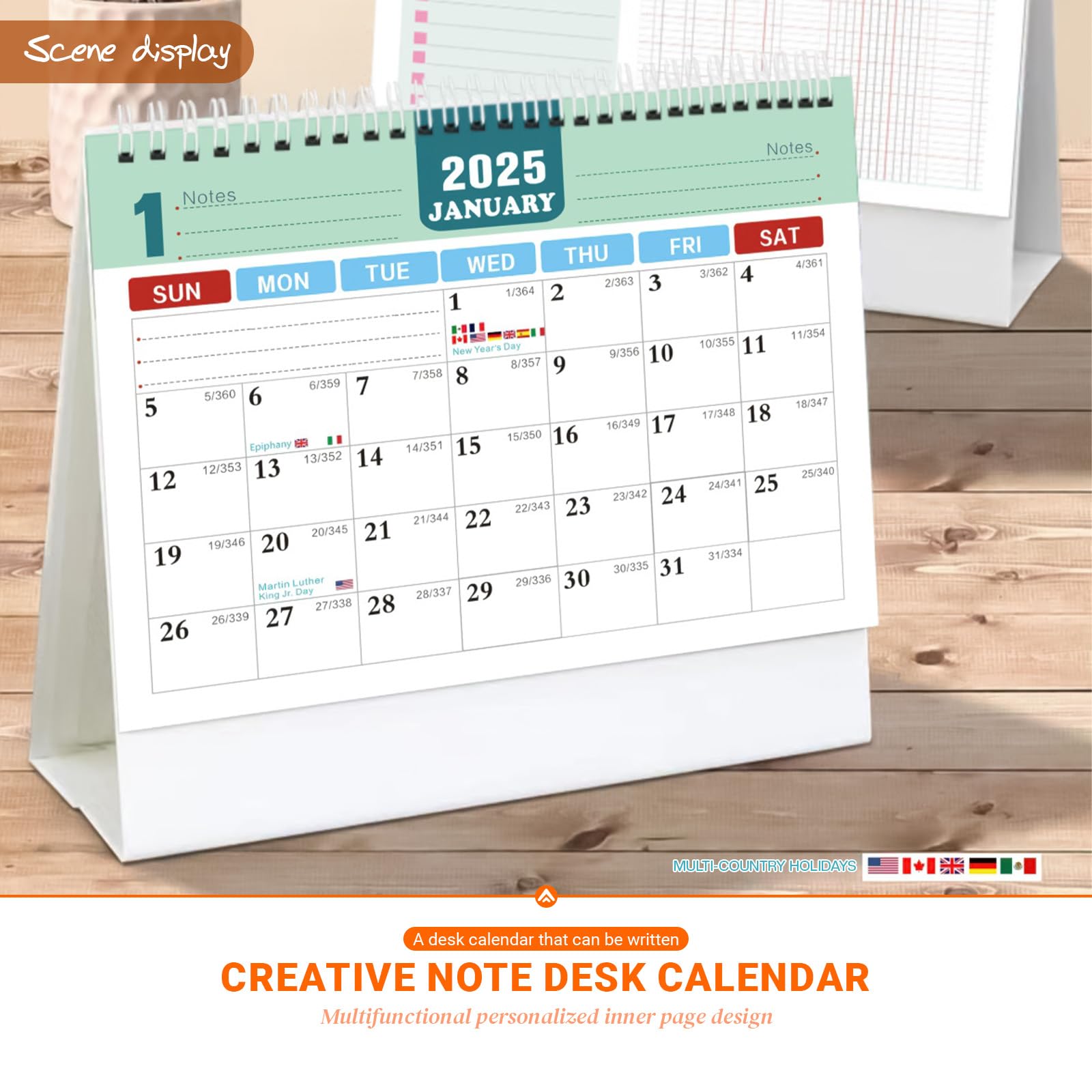 Bailinks 2026-2027 Desktop Standing Calendar, Compact Monthly Desk Calendar with Thick Paper - Image 3