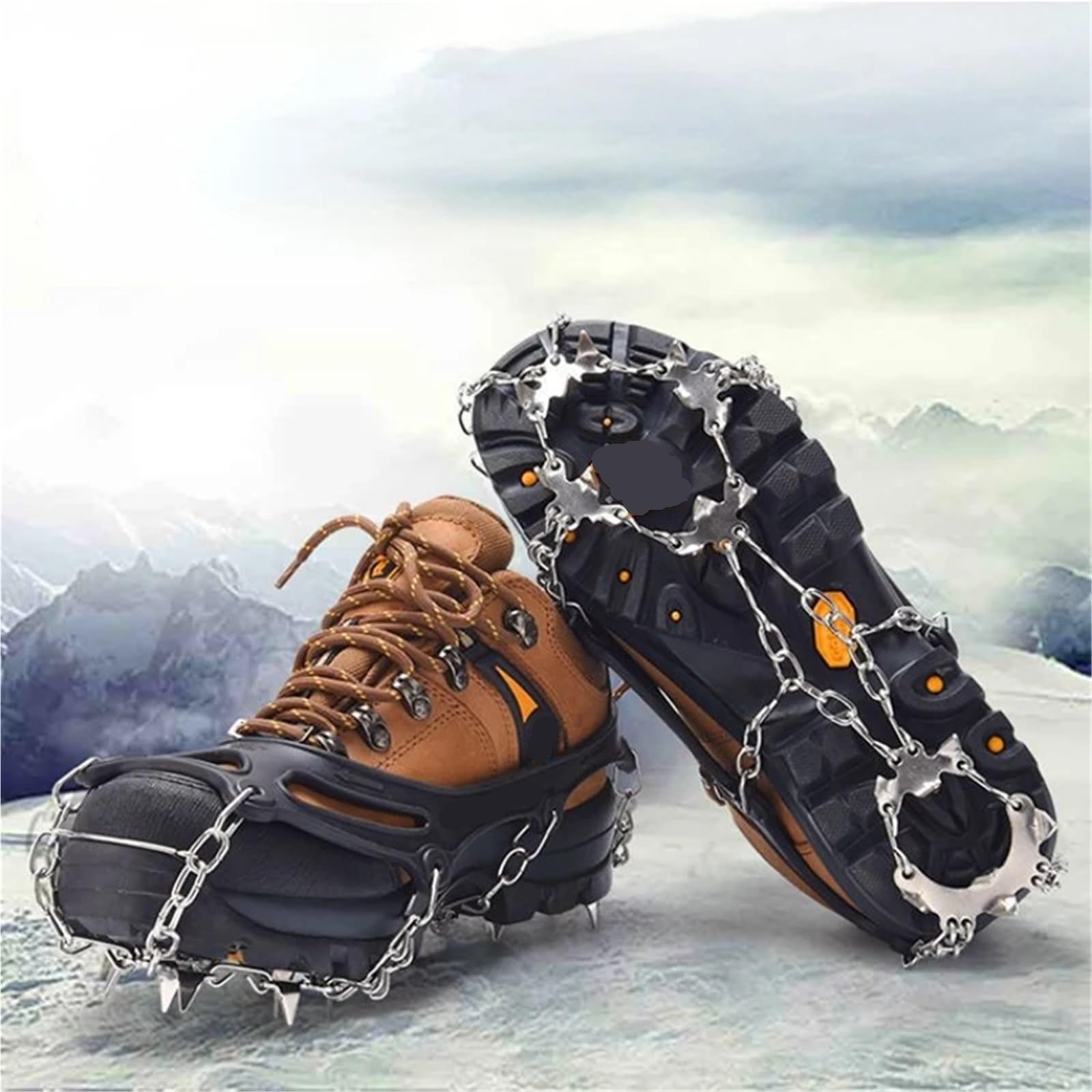 1 paio 19 borchie antiscivolo neve ghiaccio pinza scarpe da arrampicata punte tacchetti soprascarpe ramponi chiodate M/L/XL per Scarpe da Neve, Protezione sicura