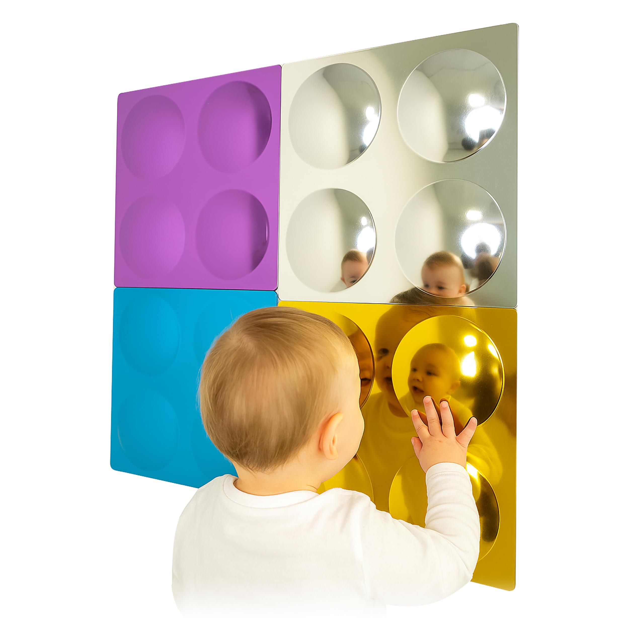 MagicMeadow Bubble Convex Mirror Panels | Sensory Wall Toy for Kids | Pack of 4