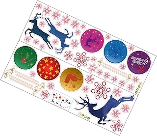 VOSAREA 1 Folha De Adesivos De Natal Adesivos De Inverno Adesivos De Natividade Adesivos De Desenhos Animados Adesivos De Janela De Floco De Neve Adesivos De Parede De Natal Decalques De