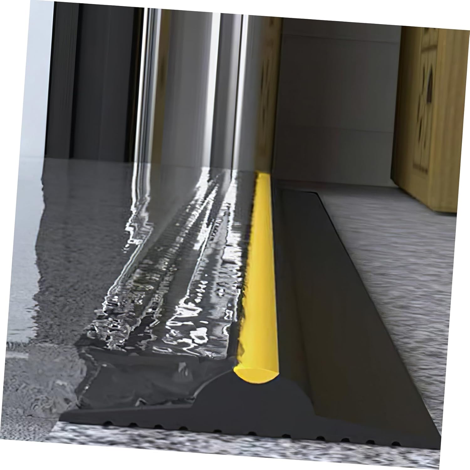 jojofuny Universal Garage Door Seal Strip Waterproof Rubber Weatherproofing for Exterior Doors for Flood Barriers 1.5-inch Width