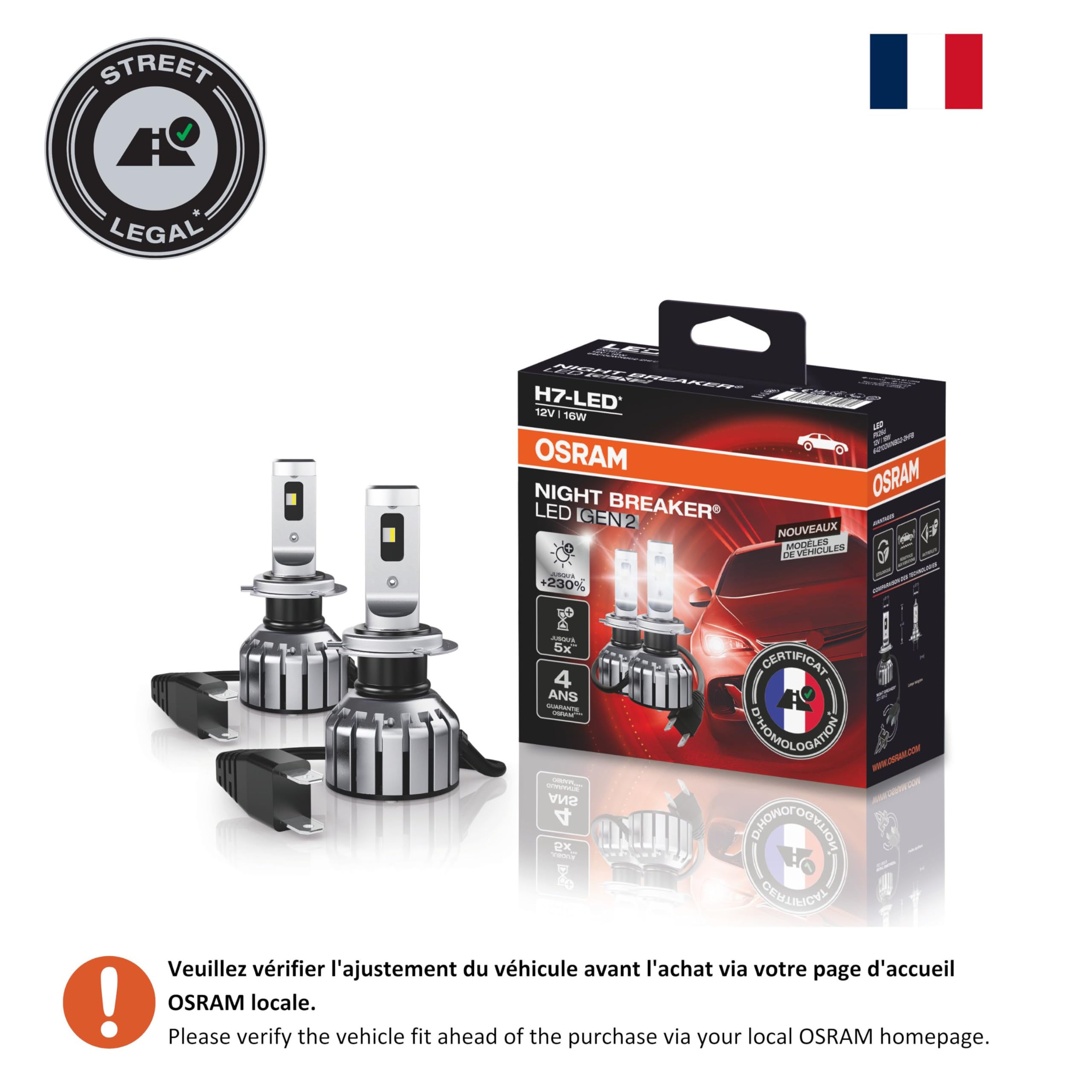 Osram Conversione H7 in LED Lampadina proiettore a lunga portata 16 W 6000 K abbagliante 64210DWNBG2