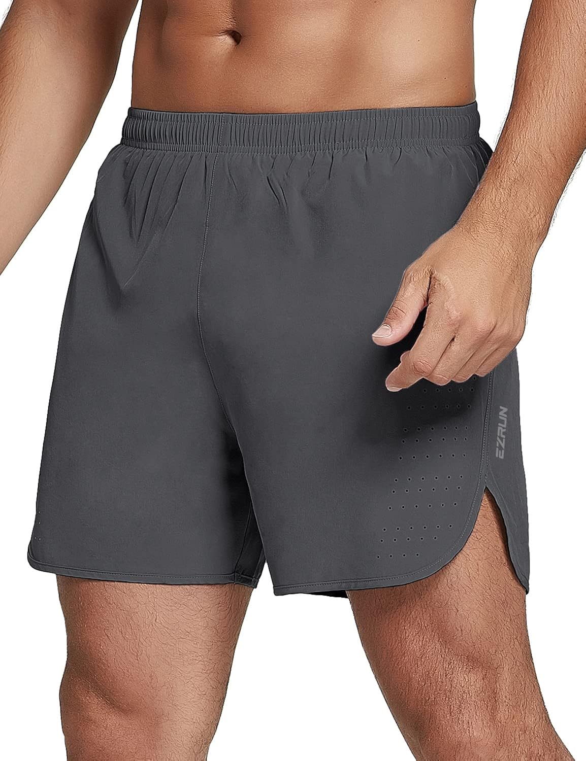 EZRUN Mens 5 Inch Running Shorts Quick Dry Breathable Workout Athletic Shorts with Back Zipper Pockets