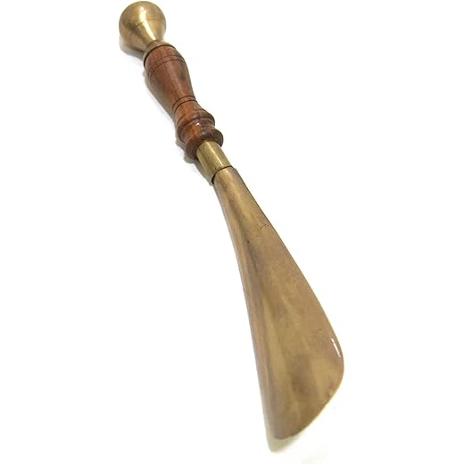 Wooden Brass Shoe Horn 10.5