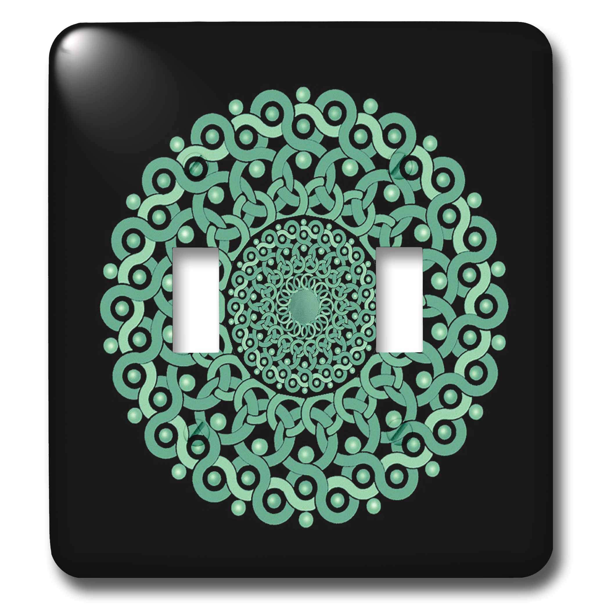 Interrupteur à double bouton mandala noir 3dRose pour rénover un mur