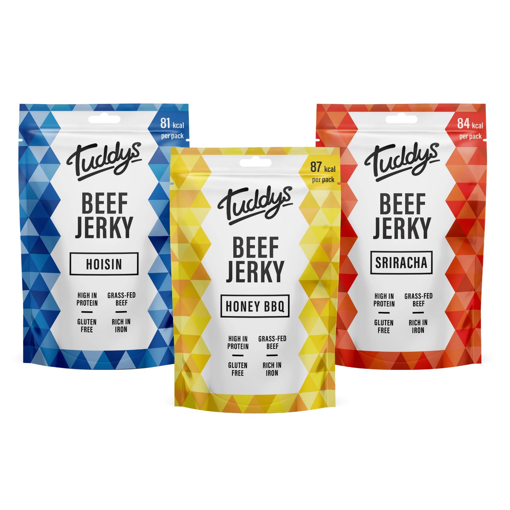Buy Tuddys Beef Jerky Variety Pack Hoisin, Sriracha, Honey BBQ