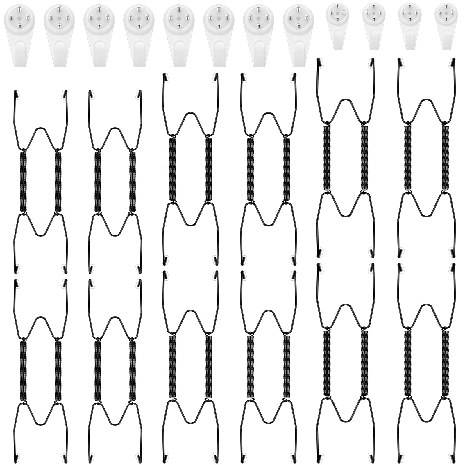 Hotop 12 Pcs Wall Plate Hangers Wire Invisible,6/8/10 Inch,Black