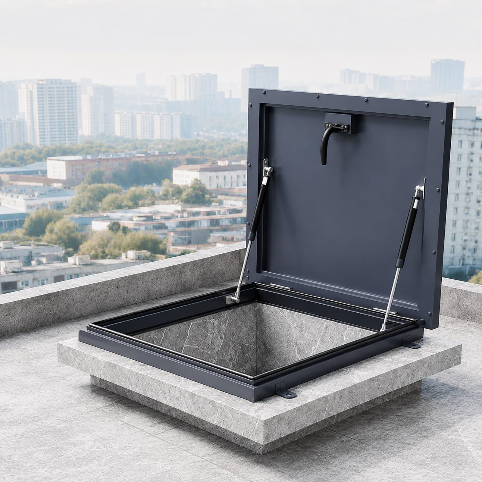 Escotilla de techo galvanizada 55x55 cm de acceso al tejado y tragaluz residencial
