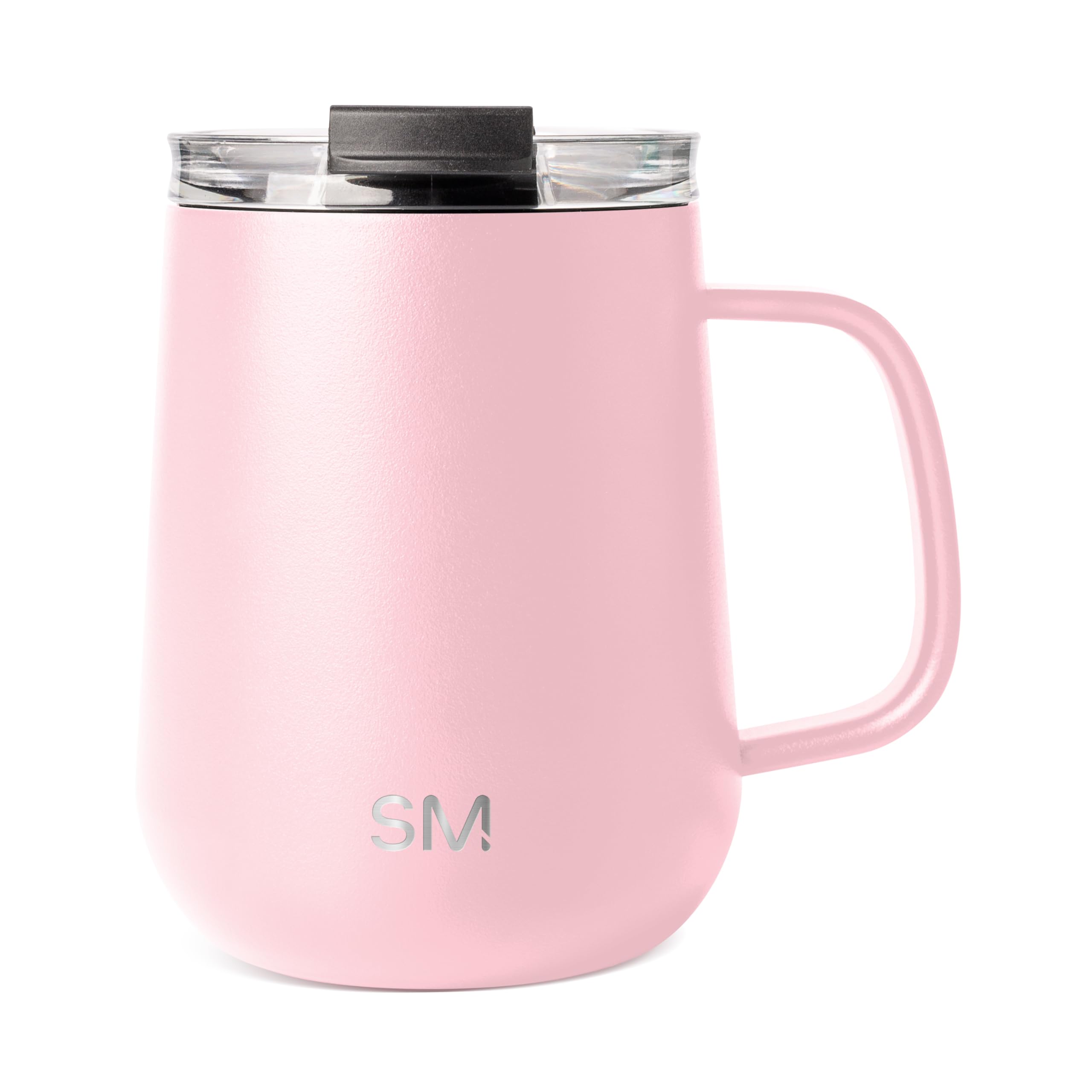 Simple Modern Travel Coffee Mug with Lid and Handle | Reusable Insulated Stainless Steel Coffee Tumbler Tea Cup | Gifts for Women Men Him Her | Voyager Collection | 12oz | Blush
