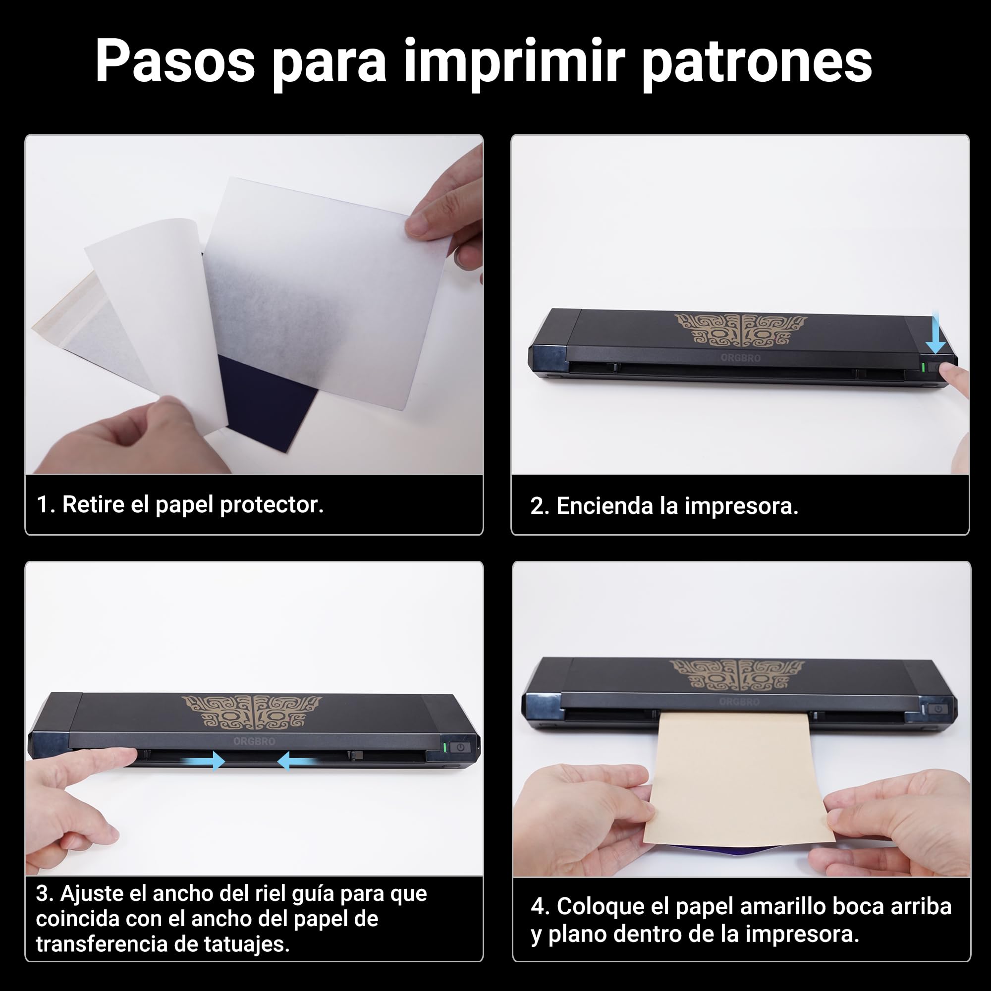 ORGBRO X8 Termocopiadora Tattoo, Impresora Térmica Tattoo Bluetooth con 30 Hojas de Papel de Transferencia, Maquina de Tatuar para Principiantes y Artistas del Tatuaje, Compatible con TeléFonos/Pc