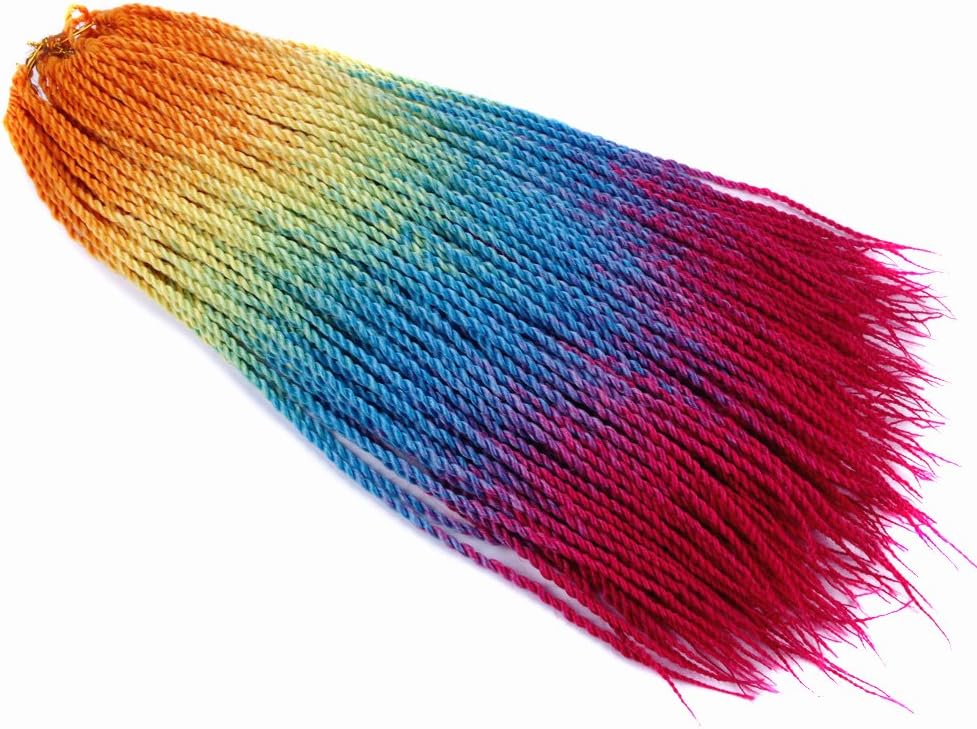 Ombre Kanekalon Braiding Hair 5 piece/lot 24 inch Jumbo Crochet Braids Hair Bundles Black purple Blue Green Color (09)