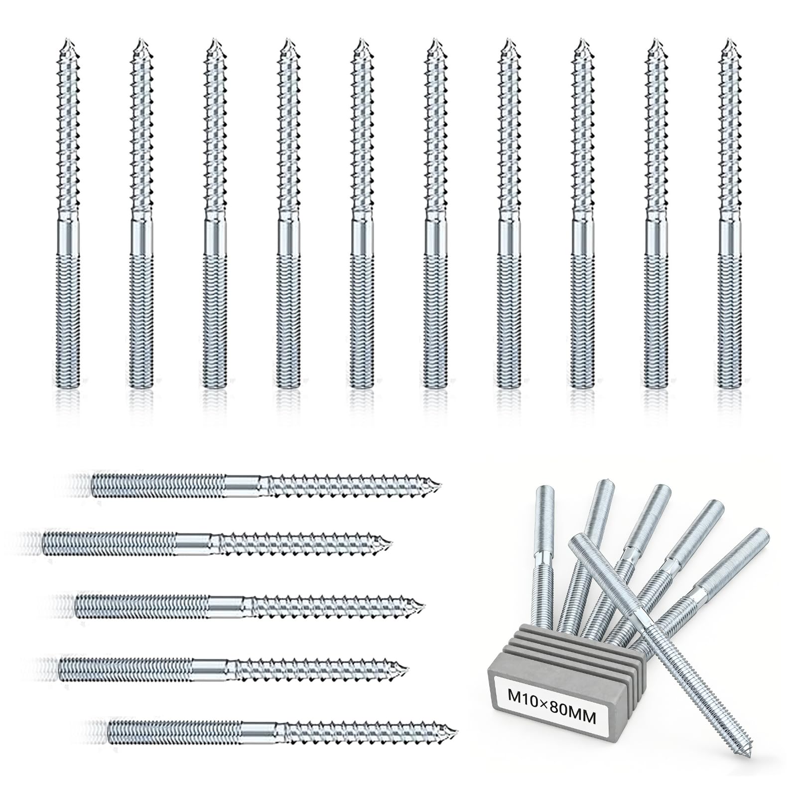 Perno Filettato Doppia Estremità Acciaio Inox A4 – M6 M8 M10 M12 – Lunghezza 40-150mm - Foto 5