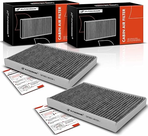 A-Premium Filtro de aire de cabina de 2 piezas con carbón activado compatible con Volvo XC60, S60, S60 Cross Country, XC70, S80, V60, V60 Cross